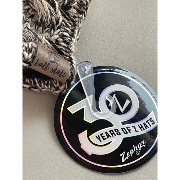 Zephyr Ball State Headband OSFA Ear Warmer Black Gray College Knit Outdoor NEW - Picture 2 of 6